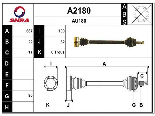 Antriebswelle audi 2 0 - 90, 2.0